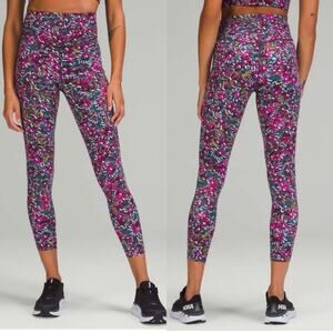 Lululemon Base Pace High-Rise Running Tight 25" Floral Electric Multi size 6